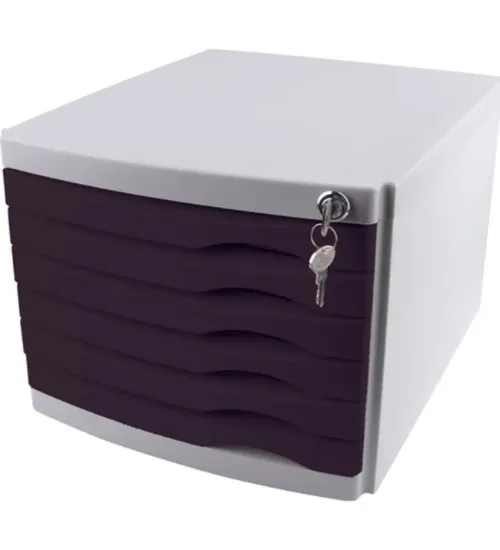 Ops Evrak Rafı Çekmeceli Plastik Kilitli 6 LI Siyah CMC 206 resmi