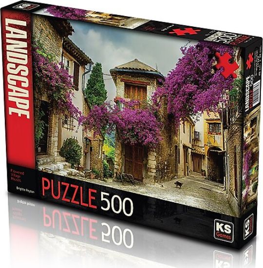 Ks Games Puzzle 500 Parça Flowered Village Houses 11375 resmi