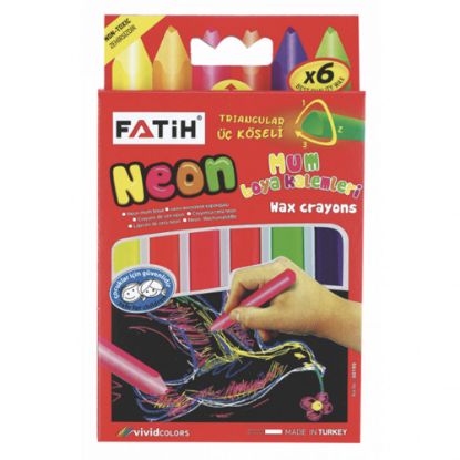 Fatih Mum Pastel Boya Neon Wax Crayon Jumbo 6 Renk Neon resmi