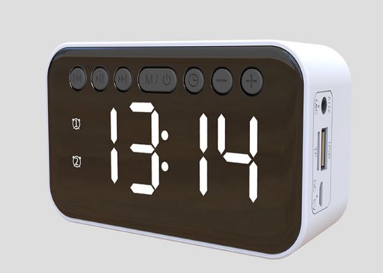 Mikado MD-W5 500mAh 5W Beyaz Bluetooth-TF Cart - Usb Alarmlı Saat Speaker resmi
