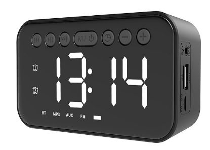 Mikado MD-W5 500mAh 5W Siyah Bluetooth-TF Cart - Usb Alarmlı Saat Speaker resmi