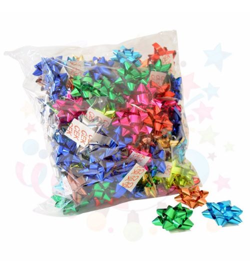 Nedi Paket Süs Çek Yıldız Poşet Gül Metalik Parlak No:2 100 LÜ 22608 resmi