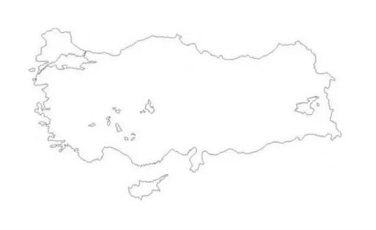 Panda Dilsiz Türkiye Haritası Kağıt Tahta 114x48 CM resmi