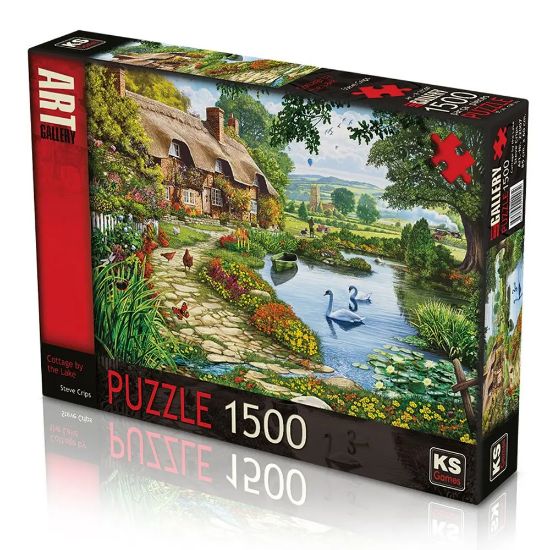 Ks Games Puzzle 1500 Parça Cottage By The Lake 22007 resmi