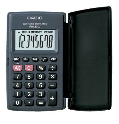 Casio HL-820LV-BK 8 Hane Siyah Cep Tipi Hesap Makinesi resmi