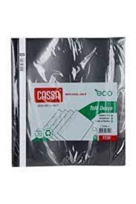 Cassa Telli Dosya Plastik Eco A4 Siyah 7730 (50 Adet) resmi
