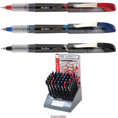 Scrikss Roller Kalem Liquid Pen Konik Uç Kırmızı LP-68 (12 Adet) resmi