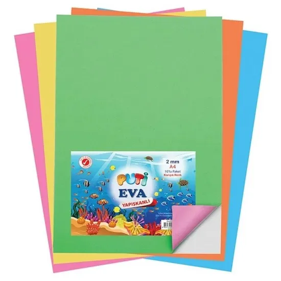 Puti Eva Yapışkanlı Karışık Renk A4 1123 (10 Adet) resmi