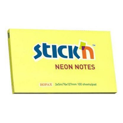 Hopax Stıckn Yapışkanlı Not Kağıdı Neon Sarı 76x127 MM 100 YP HE21135 (12 Adet) resmi