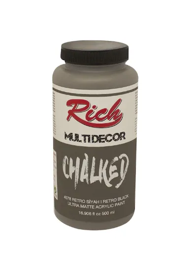 Rich Akrilik Boya Multi Decor Chalked 500 CC Retro Siyah 4578 resmi