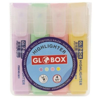 Globox Fosforlu Kalem Pastel Renk 4 LÜ 3230 resmi