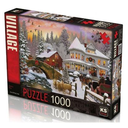 Ks Games Puzzle 1000 Parça Country Christmas 20542 resmi