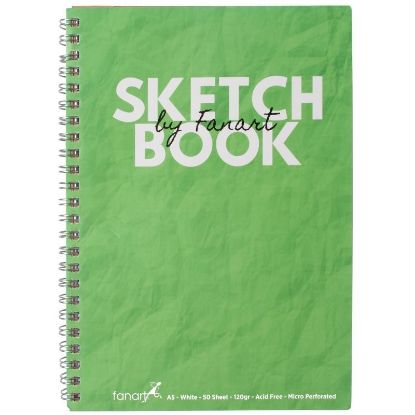 Fanart Academy Sketch Book 120 GR Spiralli 50 YP A5 Yeşil 8673 resmi