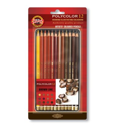 Koh-I Noor Set Of Artist´s ColouRed Pencils Kahverenk Lin resmi