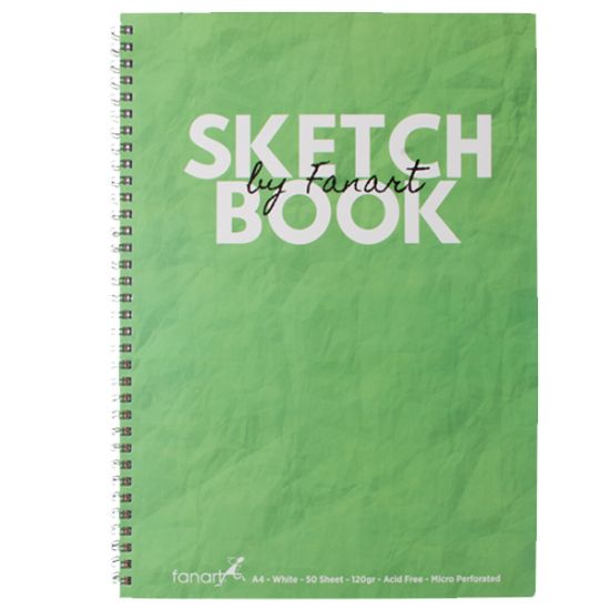 Fanart Academy Sketch Book 120 GR Spiralli 50 YP A4 Yeşil 8673 resmi