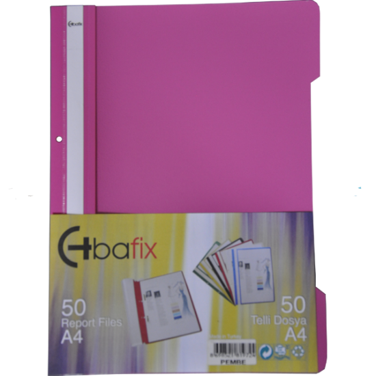 Bafix Telli Dosya Plastik XL Pembe A4 (50 Adet) resmi