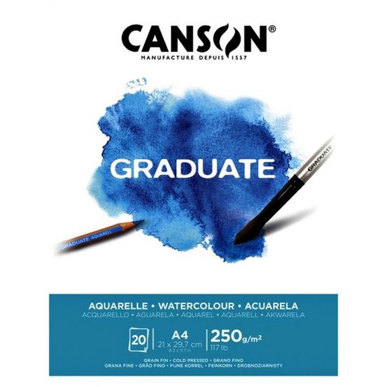 Canson Sulu Boya Bloğu Graduate 20 Syf A4 250 GR resmi