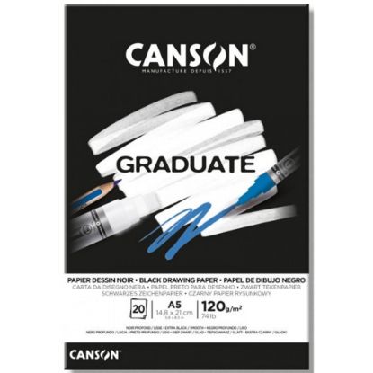 Canson Çizim Bloğu Graduate Cangrad Siyah 20 Syf A5 120 GR resmi
