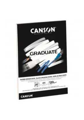 Canson Çizim Bloğu Graduate Cangrad Siyah 20 SY A4 120 GR resmi