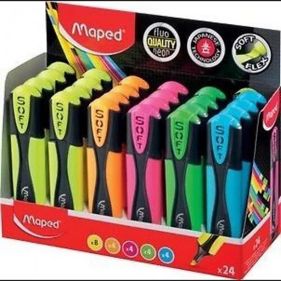 Maped Fosforlu Kalem Ultra Yumuşak Uç Karışık 746037 (24 Adet) resmi