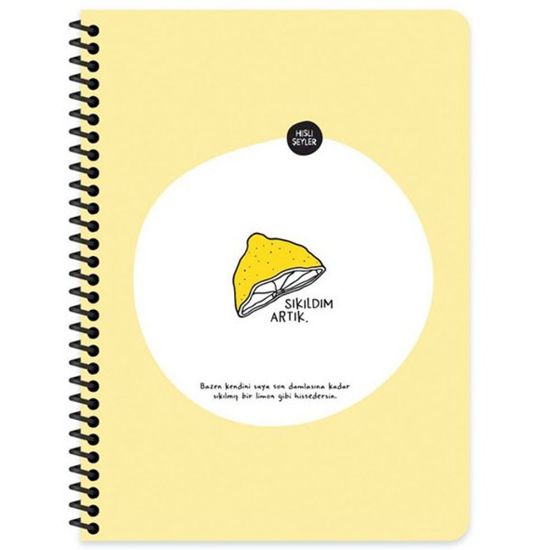 Keskin Color Sticker Defter Hisli Şeyler 16,5x22,5 80 Yp.Çizgili Stickerli Defter Sıkıldım Artık resmi