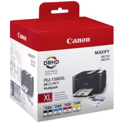 Canon PGI-1500XL Black/Cyan/Magenta/Yellow Siyah/Mavi/Kırmızı/Sarı Multipack 4'lü Mürekkep Kartuş resmi