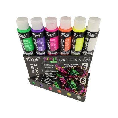 Rich Akrilik Boya Master Mix Neon Set 6 Lı 60 Cc  resmi