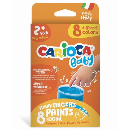 Carioca Parmak Boyası Bebek Süper Yıkanabilir 8 Renk 50 ML 43174 resmi