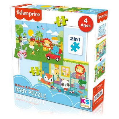 Ks Games Fisher-Price Baby Puzzle Railway & Bedtime 2 in 1 FP 13406 resmi