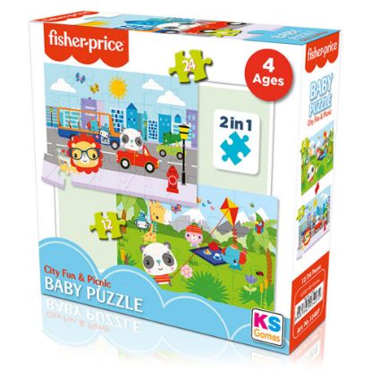 Ks Games Fisher-Price Baby Puzzle City Fun & Picnic 2 in 1 FP 13407 resmi
