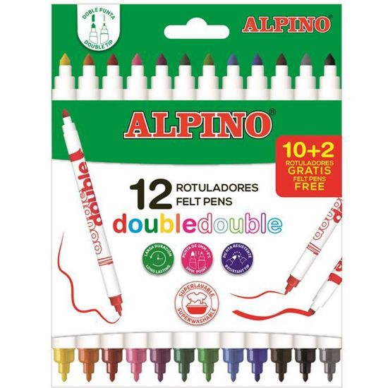 Alpino Keçeli Kalem Çift Taraflı 12 Renk AR002013 resmi