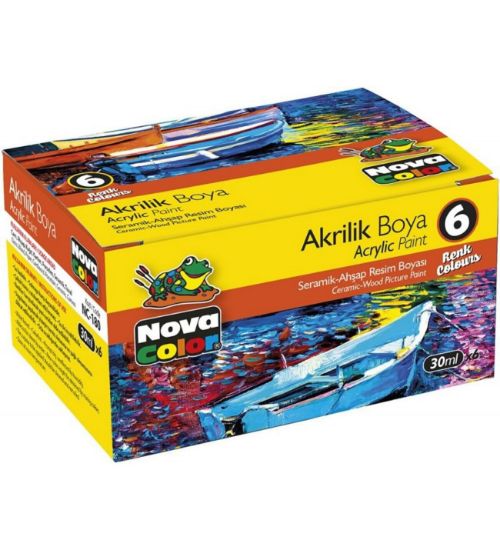 Nova Color Akrilik Boya 6 Renk Plastik Tüp 18 GR NC-254 resmi