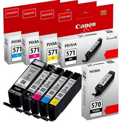 Canon PGI-570 CLI-571 Cyan/Magenta/Yellow/Black Mavi/Kırmızı/Sarı/Siyah Multipack 4'lü Mürekkep Kart resmi