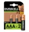 Duracell Şarjlı İnce Kalem Pil (AAA) 750 MAH 2 Lİ resmi