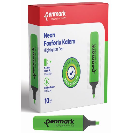 Penmark Fosforlu Kalem Neon Yeşil HS-505 02 (10 Adet) resmi