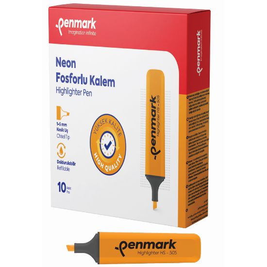 Penmark Fosforlu Kalem Neon Turuncu HS-505 03 (10 Adet) resmi