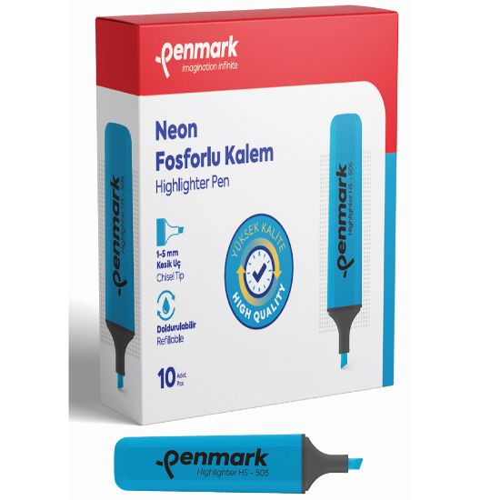 Penmark Fosforlu Kalem Neon Cam Göbeği HS-505 06 (10 Adet) resmi