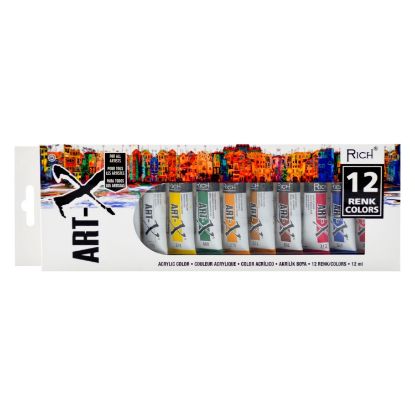 Rich Akrilik Set Art-X 12 Renk 12 ML Tüp 07521 resmi