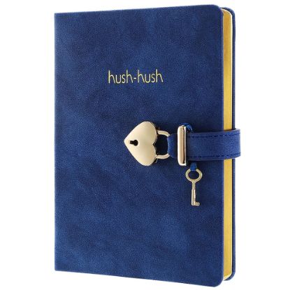 Vj Defter Hush Hush Kilitli 13x18 80 GR 160 YP Çizgili Mavi 1331 resmi