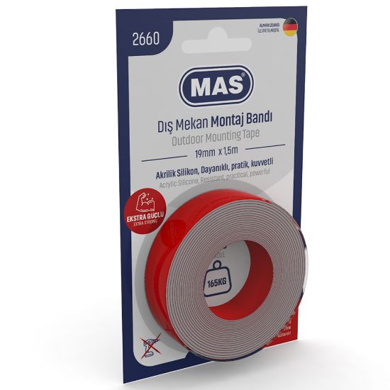 Mas Montaj Bandı Dış Mekan Extra Güçlü 19 MM x 1,5 M 2660 resmi