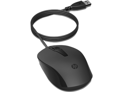 HP 150 240J6AA Siyah Kablolu Optik Kablolu Mouse 1600 DPI Optik Sensörlü  resmi