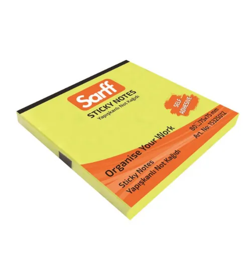 Sarff Fosforlu Sarı Not Kağıdı 80 Yp 75x75mm resmi