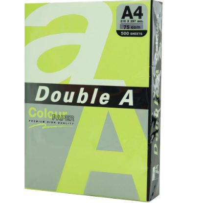 Double A Renkli Fotokopi Kağıdı  500 LÜ A4 75 GR Fosforlu Yeşil resmi