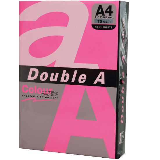 Double A Renkli Kağıt 500 LÜ A4 75 GR Fosforlu Pembe resmi
