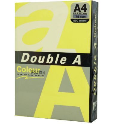 Double A Renkli Fotokopi Kağıdı  500 LÜ A4 75 GR Fosforlu Sarı resmi