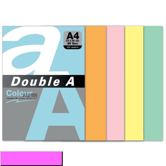 Double A Renkli Kağıt 100 LÜ A4 80 GR Pastel Pembe resmi
