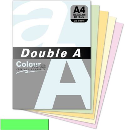 Double A Renkli Fotokopi Kağıdı  25 Lİ A4 80 GR Pastel Zümrüt Yeşili resmi