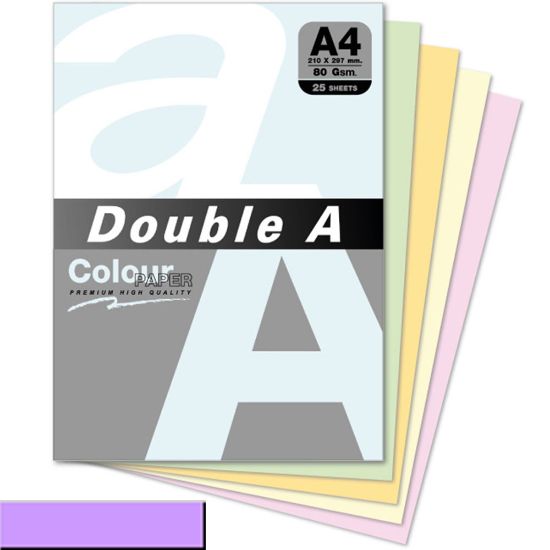 Double A Renkli Kağıt 25 Lİ A4 80 GR Pastel Lavanta resmi