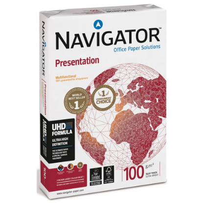 Navigator Gramajlı Kağıt Laser-Copy-Inkjet Presentation 500 LÜ A4 100 GR Beyaz resmi