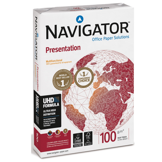 Navigator Gramajlı Kağıt Laser-Copy-Inkjet Presentation 500 LÜ A3 100 GR Beyaz resmi